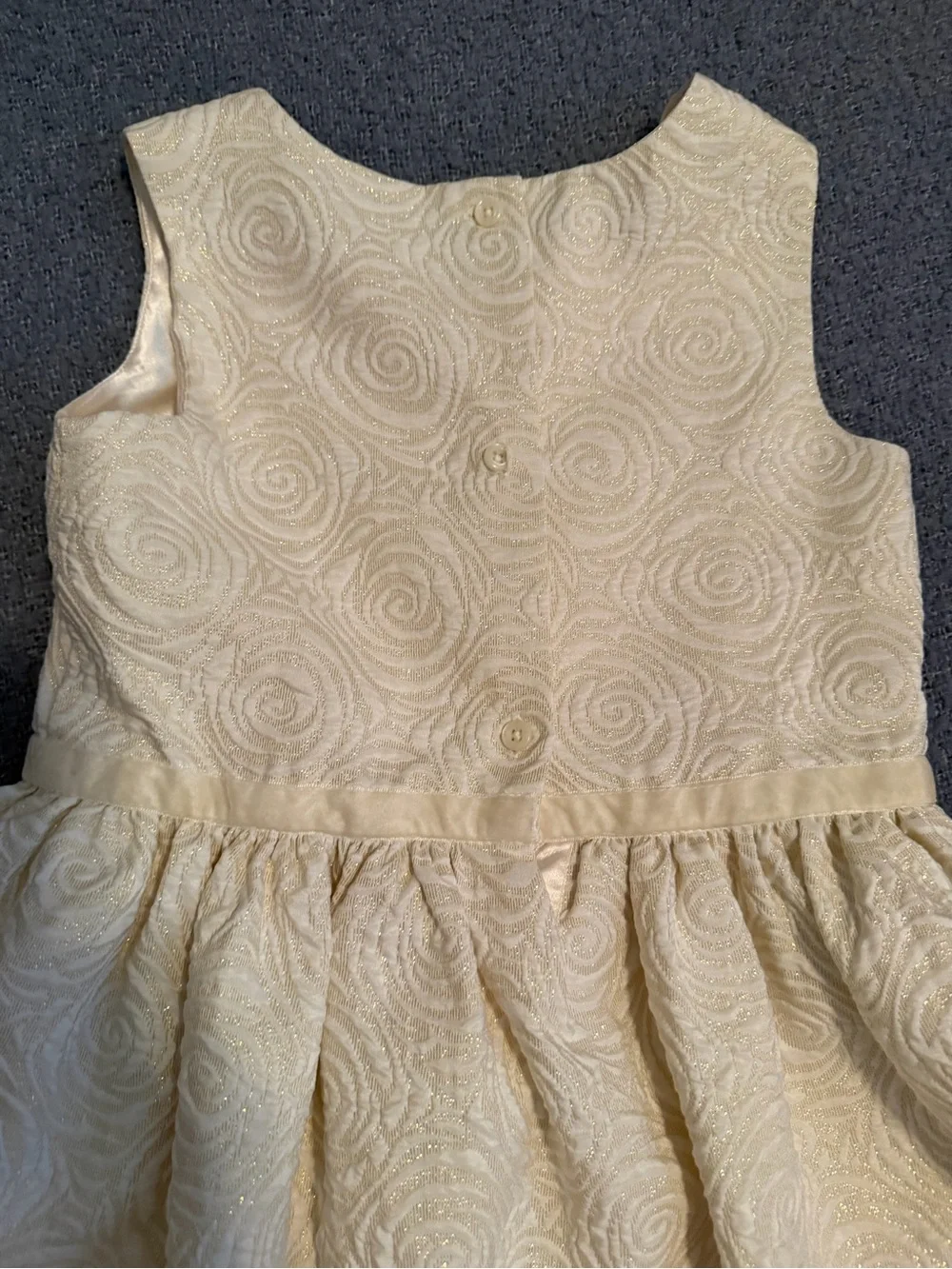 The Children's Place Light Cream Rosette Jacquard Party Dress